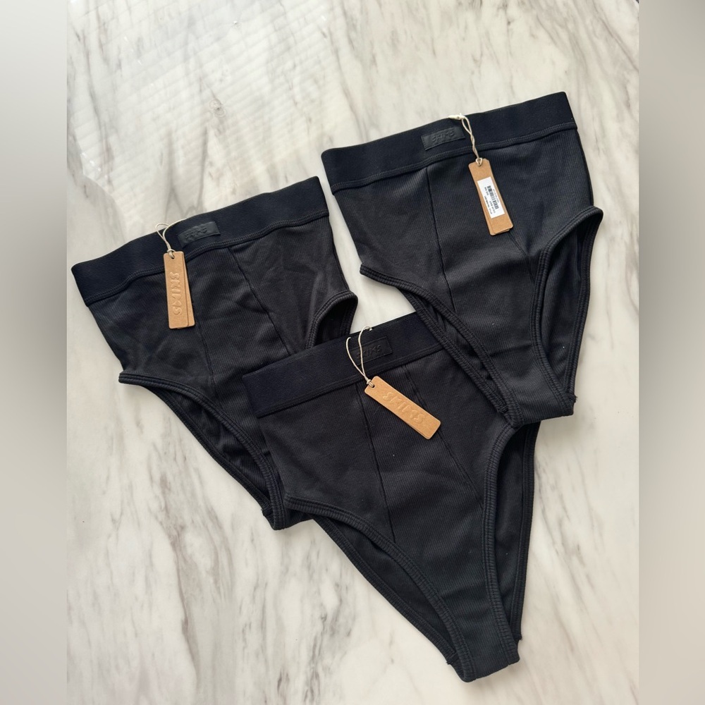 SKIMS Black High-Waist Panties